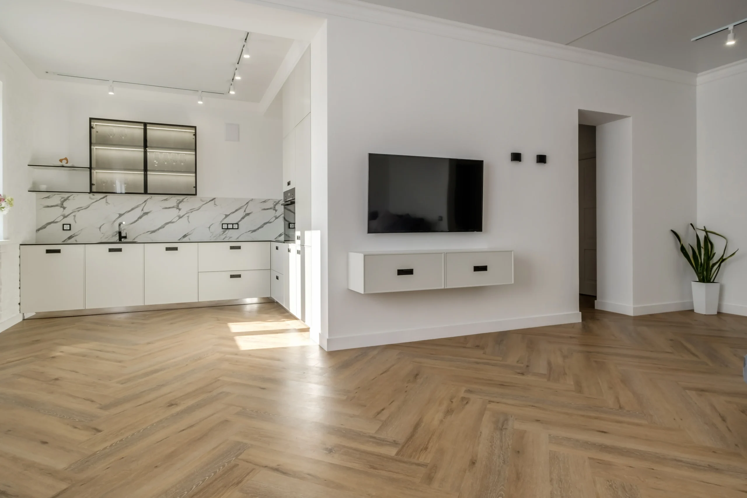 New hardwood flooring installed in a Connecticut home